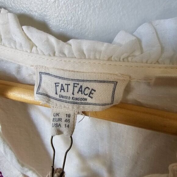 NWT FAT FACE UK BOHO EMBROIDERED TOP SIZE 12/ L & 14 /XL - Picture 16 of 16